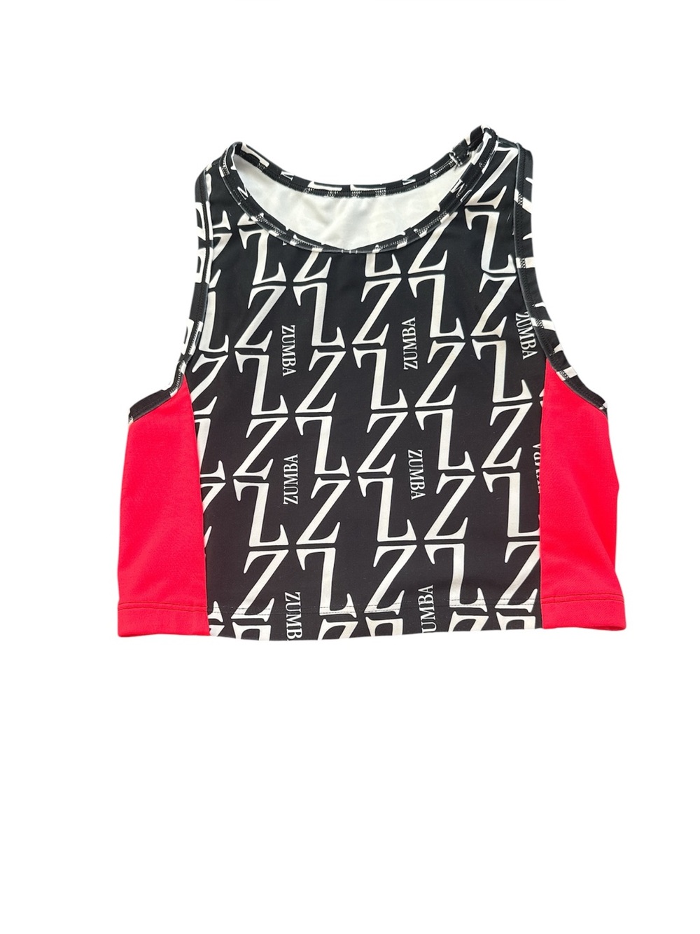 Zumba Fitness Black & coral Pink Logo Crop Tank Top